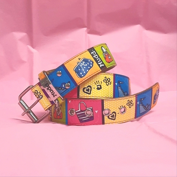 MUDD Genuine Leather Belt, Vibrant Colour Block Fashion Images - Picture 10 of 14